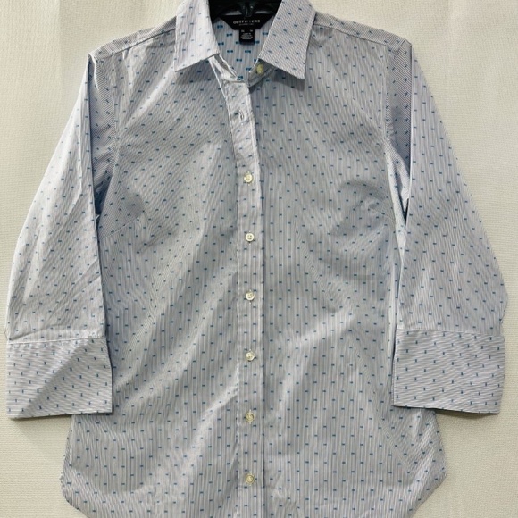 The Outfitters by Lands End Striped Blouse Cotton Blend Women's size 4 - Picture 1 of 8